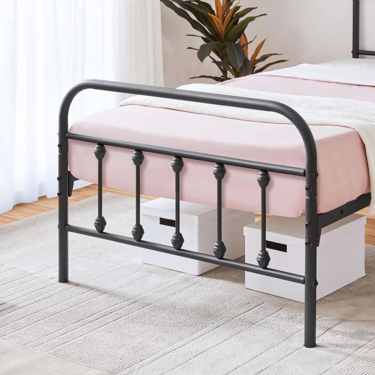 Yaheetech 3ft Single Bed Frame Vintage Iron Platform Bed with High Headboard and Footboard - Sold by Yaheetech UK