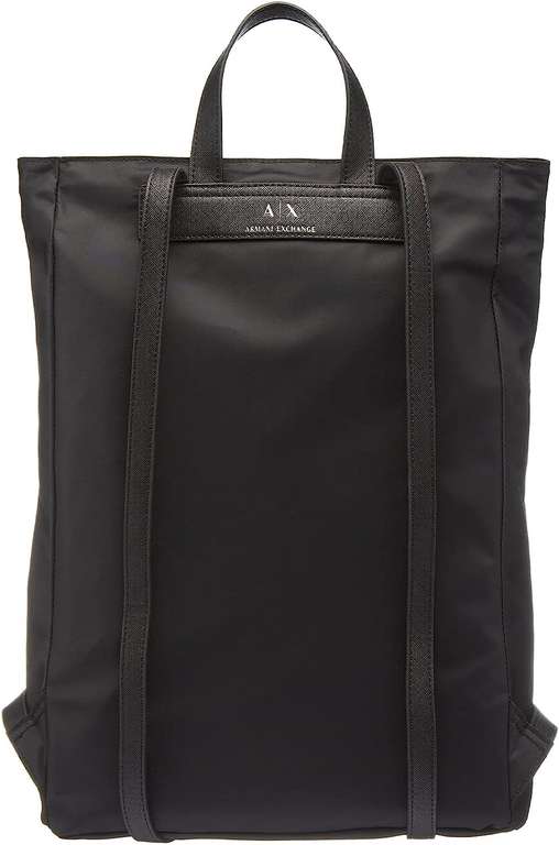 Armani Exchange Sustainable Logo Patch Internal Pocket Cross Gender Backpack (Black), One Size