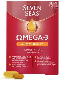 Seven seas omega 3 & immunity fish oil tablets - £7.50 for 3 @ Superdrug Falmouth