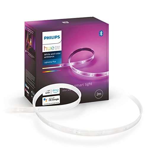 Philips Hue Lightstrip Plus v4 [2 m] White and Colour Ambiance Smart LED Kit with Bluetooth - £44.13 - Sold by Amazon WH / FBA (Prime Exc)
