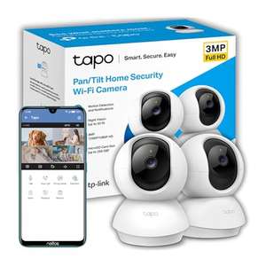 2x Tapo 2K Pan/Tilt Home Security Wi-Fi Camera, 360° horizontal and 114° vertical range, AI&Baby Cry Detection, 2way audio (Tapo C210P2)