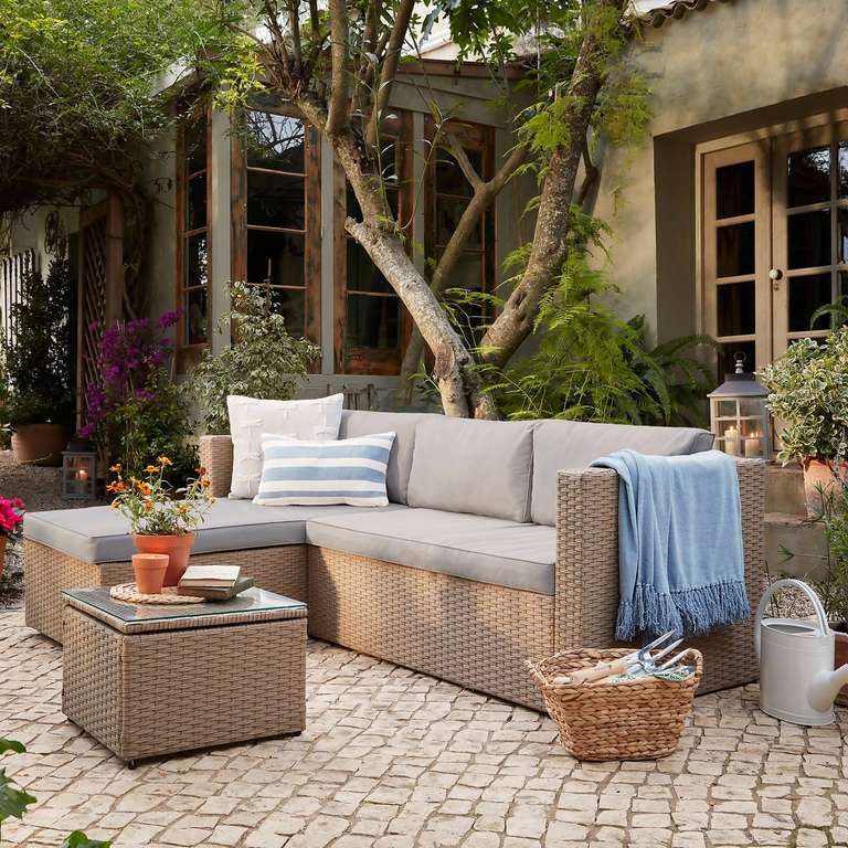 Alexandria Natural Rattan Sofa Set, Natural Colour - £288 (Possibly £259.20 With Newsletter Sign Up Code) @ Homebase