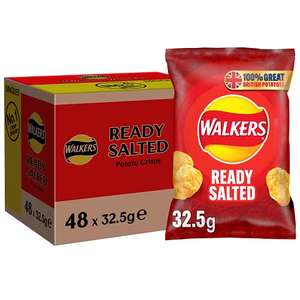 (Save %51) Walkers Ready Salted Crisps 32.5g (Case of 48) £13 Usually dispatched within 1 to 4 weeks @ Amazon