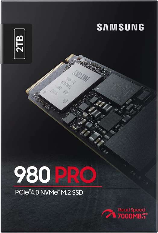 Samsung 980 PRO 2 TB PCIe 4.0 (up to 7,000 MB/s) NVMe M.2 (2280) Internal Solid State Drive (SSD) (MZ-V8P2T0BW) £136.30 @ Amazon Germany