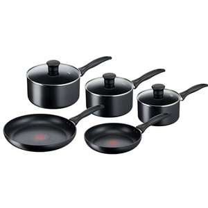 Tefal Induction Non-Stick Cookware Set, 5 Pcs - Black
