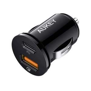 AUKEY CC-Y11 Expedition Duo PD 21W Dual-Port PD Car Charger / AUKEY 24W Dual USB-A Metal Car Charger - £3.25 (2 for £6)