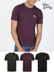 Men’s 3 Pack Cotton T-Shirt’s In Green / Aubergine / Black for £10.40 with code / £12.39 delivered @ Tokyo Laundry Shop