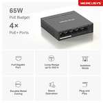 MERCUSYS 5-Port Gigabit Desktop Ethernet Switch with 4-Port PoE+, PoE Power Budget 65W