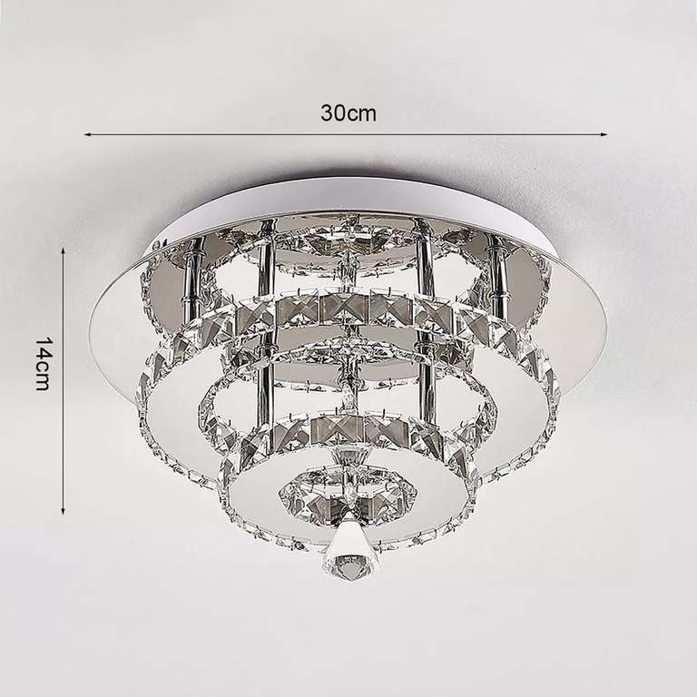 Crystal Double-Layer Round LED Ceiling Light Cool White with code. Sold & Delivered by Living and Home