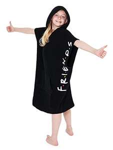 FRIENDS Kids Robe, Girls Poncho Towel 100% Cotton ages 5-8 with voucher Sold by Get Trend