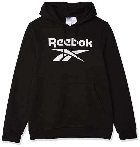 Reebok Men's Identity Fleece Stacked Logo Pullover Long Sleeve Graphic Sweatshirt size XS