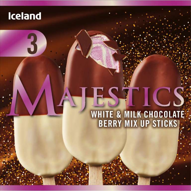 Majesties White & Milk Chocolate Berry Mix Up Sticks 3 Ice Creams