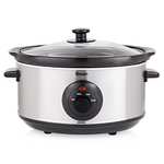 Swan SF17020N 3.5 Litre Oval Stainless Steel Slow Cooker with 3 Cooking Settings, 200W, Silver - £18.62 @ Amazon