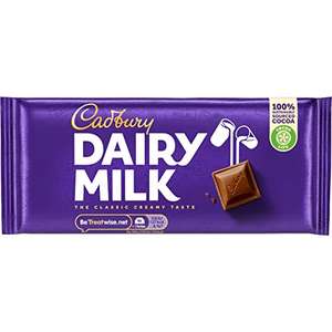 Cadbury Dairy milk/Fruit & Nut 95g 85p / 81p with subscribe and save + 15% first order voucher @ Amazon