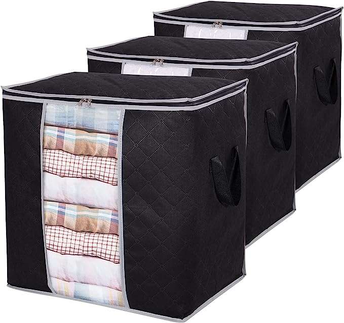 Lifewit 3 Pack Foldable Storage Boxes with Lids - 3pack 35l -£11.89 / 3 pack Tall 90l - £13.59- Lifewit Home UK / FB Amazon