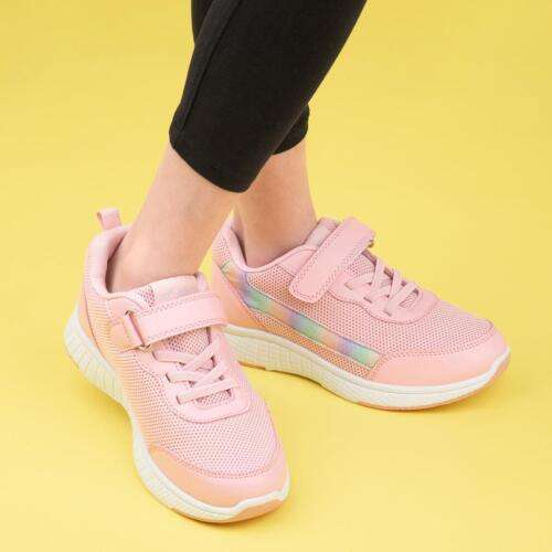 shoezone Kids Trainer Pink Girls Mesh Rainbow Stripe Easy Fasten by XL £9.99 @ shoezone-outlet eBay
