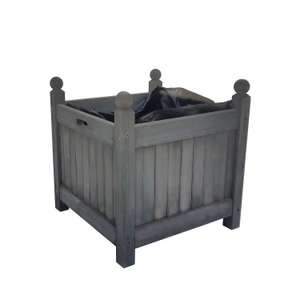 Homebase Medium Wooden Planter Grey (Click & Collect - Limited Availability)