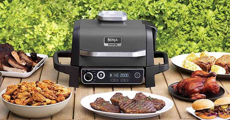 Ninja Woodfire Electric BBQ Grill, Smoker & Air Fryer OG701UK - 3 Year Warranty - With New MyLakeland Sign Up (Free) Code