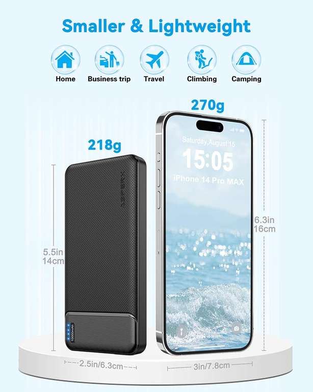 AsperX 2-Pack Power Bank Portable Charger Fast Charging 10000mAh, PowerBank USB C Input and Output - Sold By JIAHONGJING STORE FBA