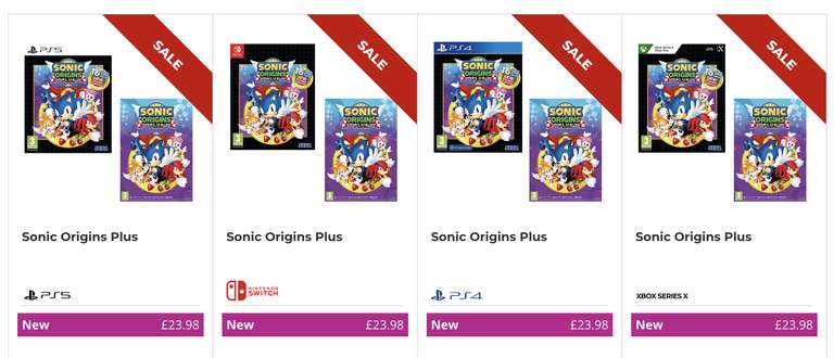 Sonic Origins Plus + free A3 poster (PS4/PS5/Switch/Xbox one/ Xbox Series X) - free Click & Reserve