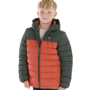 Trespass Boys Oskar Padded Hooded Jacket Ivy/Burnt Orange Age 11-12