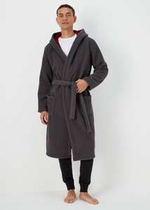 Grey Bonded Dressing Gown - 99p Click and collect