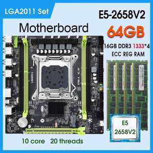 X79G-A Office Assistant motherboard Kit Xeon E5 2658 V2 LGA2011 CPU and 4*16GB=64GB 1333mhz ddr3 - Sold By SZ computer accessories Store