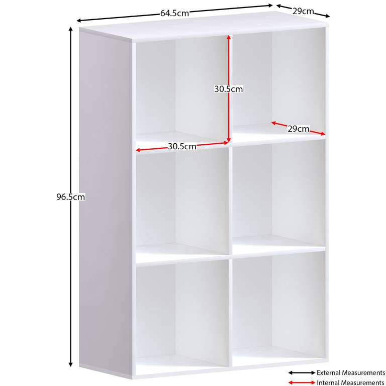 Vida Designs Durham Cube Bookcase Storage Organiser (6 Cube, White) £20 ...