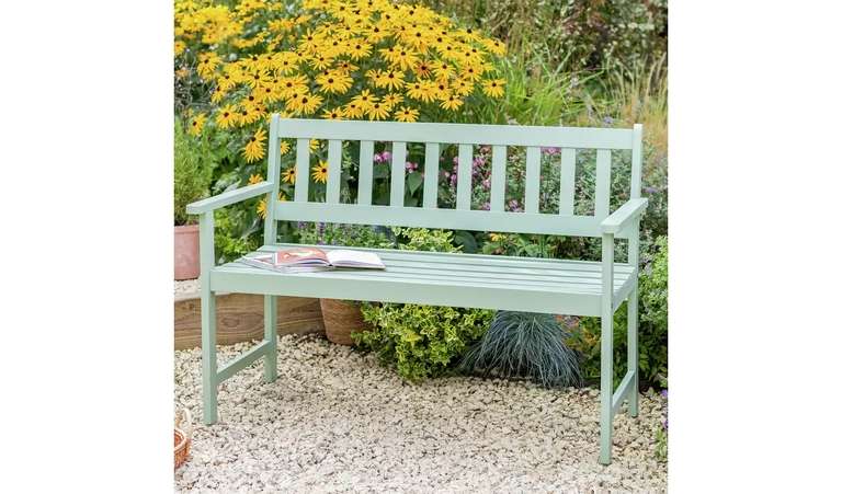 Argos Home Newbury 2 Seater Wooden Garden Bench - Green or Light Oak £ ...