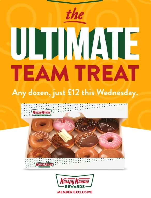 Any Dozen Donuts - this Wednesday 06/09/23 - Instore or via Mobile App (With Code) @ Krispy Kreme