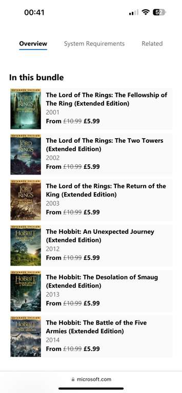 Middle-Earth Extended Editions 6-Film Collection (Digital) - Game Pass members