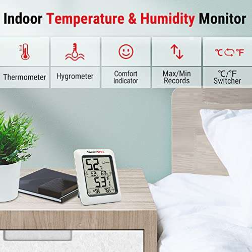ThermoPro TP49-2 Digital Room Thermometer Indoor Hygrometer Mini Temperature Monitor £7.99 Dispatches from Amazon Sold by ThermoPro UK