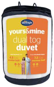 Silentnight Yours and Mine Dual Tog Double Duvet 4.5 tog / 7.5 tog - £13.33 collection @ Argos