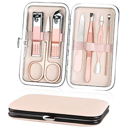 URAQT Nail Clippers, 7 pcs Professional Manicure Set, Nail Scissors & Eyebrow Grooming Kit - £2.99 Sold by Petit Wudong Dispatched by Amazon