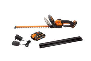 WORX WG261E.1 18V Battery Cordless Hedge Trimmer 45cm with x2 Battery & Charger - (UK Mainland) - Worx