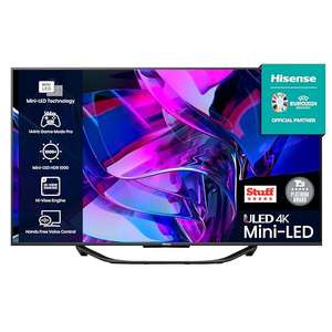 Hisense 55 Inch ULED Mini-LED Smart TV 55U7KQTUK - 144Hz VRR, HDMI 2.1, Quantum Dot Colour, Dolby Vision IQ, VIDAA, (2023 ) with vouchers