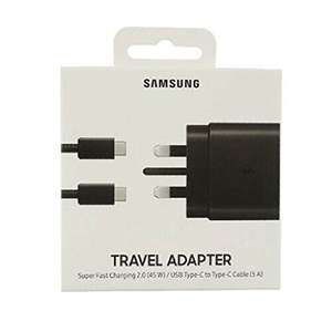 Samsung UK Travel Adaptor (45W with USB type C Cable) Black, EP-TA845XBEGGB - £18.81 @ Amazon