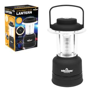 Milestone Camping 52560 Ultra Bright 12 LED Lantern / Built-In Compass / Dimmer Functionality / Sailing, Fishing Or Camping Lantern