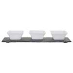 apollo THE HOUSEWARES BRAND Slate Meze Set 3+1, Appetizer Platter Serving Tray Starter, Ceramic Bowls £4.40 @ Amazon