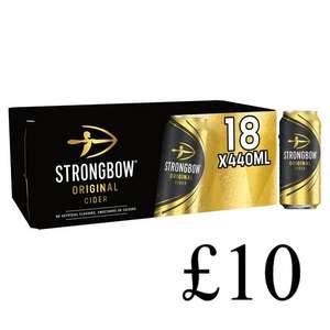 Strongbow Original Cider Cans 18 x 440ml £10 @ Sainsburys (Equals to 55p a can)