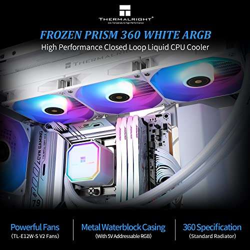 Thermalright Frozen Prism 360 White ARGB CPU Liquid Cooler sold by THERMALRIGHT.EUR FBA