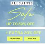 Up to 50% off the Sale + Extra 20% Off + Free Delivery and Returns @ All Saints