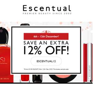 Extra 12% Off Site-wide With Discount Code + Free Shipping Over £30 - @ Escentual