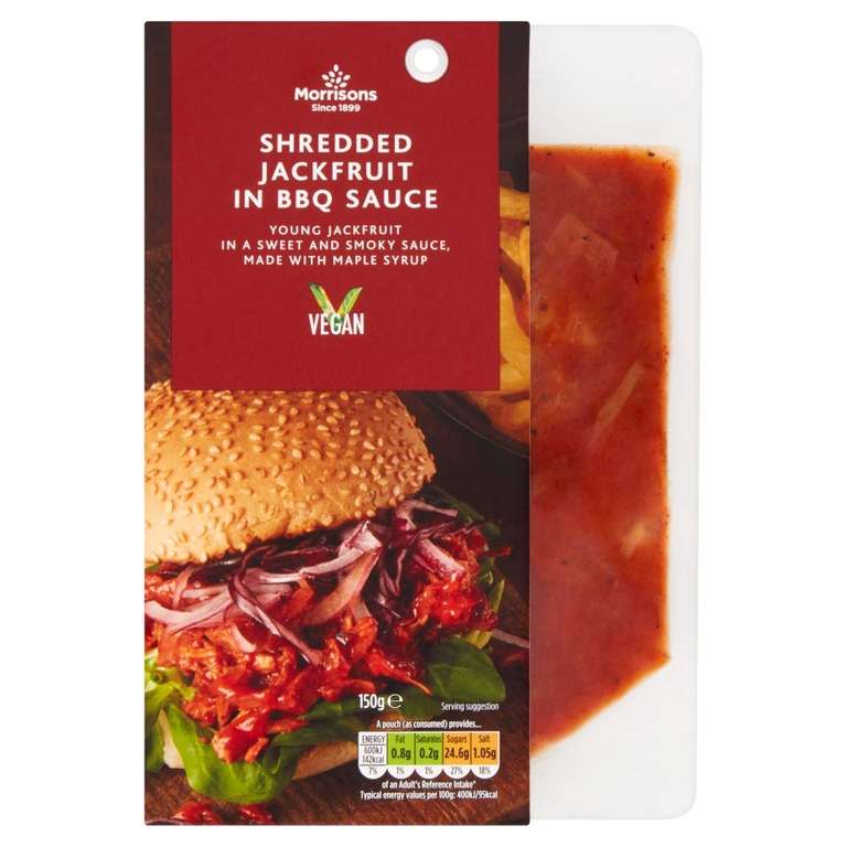 Morrisons Jackfruit in Sweet & Smoky BBQ Sauce 150g x 8 - £8.79 S&S Price (£7.03 With Possible 20% Voucher)