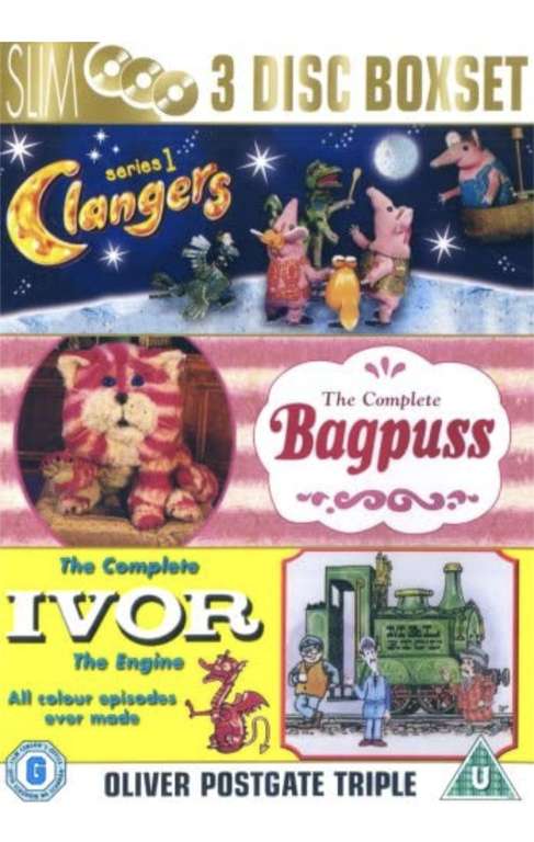 Oliver Postgate triple Clangers/Bagpuss/Ivor the Engine DVD(used) £4.39 with code @ World of Books