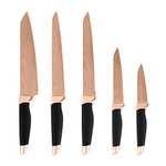 Tower T81532RD Kitchen Knife Set with Acrylic Knife Block, Damascus Effect (Rose Gold & Black), 5 Pieces: £16.49 @ Amazon