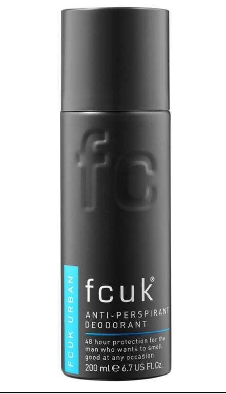Fcuk Urban Anti-Perspirant Deodorant 200ml £2 @ Boots Free Click & Collect