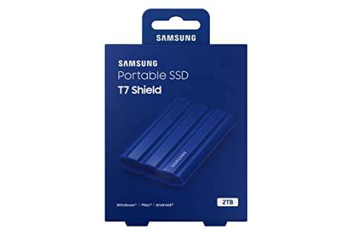 Samsung T7 Shield Portable SSD 2 TB - USB 3.2 Gen.2 External SSD Blue (MU-PE2T0R/EU) - £133.97 @ Amazon