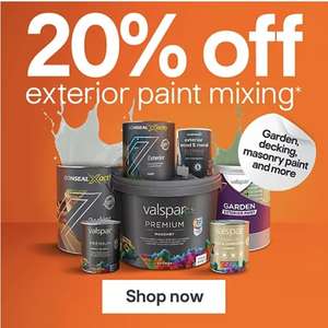 20% off exterior Valspar paint mixing