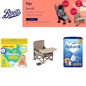 Save £5 for every £40 on selected baby - Online Only - @ Boots